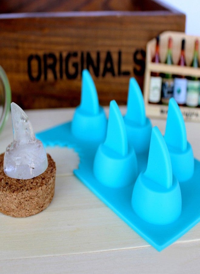 KASIMO Novelty Silicone Diy Mould Shark Fin Chocolate Jello Mould Mold Ice Cube Tray Tool freeze Maker 2 Pack From KASIMO Blue - Image 4